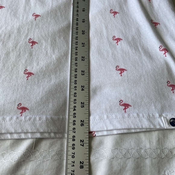 Denim & Flower Men's White Allover Flamingo Print Short Sleeve T-shirt Medium - Picture 7 of 8